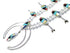 Authentic Sterling Silver Multicolor Inlay Squash Blossom Necklace Set RX94134